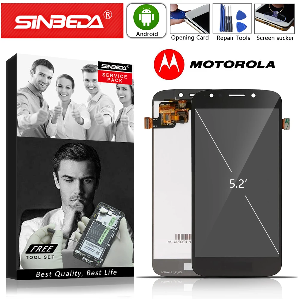 

5.2" Original For Motorola E5 Play XT1921 LCD Display Touch Screen Digitizer with Frame For Moto E5 Play Display E5 Play 2th LCD