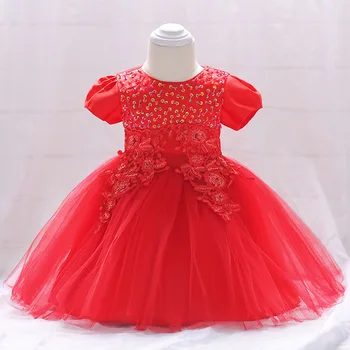 

Newborn Baby Girls 100 days birthday party Baptism dress Baby princess Dress Tutu wedding Flower Girl First Holy Communion Dress