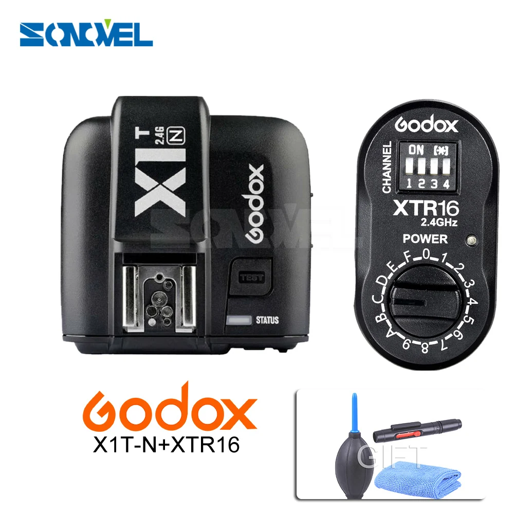 Godox xtr-16 Беспроводной 2.4 г Мощность Управление флэш приемников+ x1t-n TTL Беспроводной передатчик для Nikon AD180 AD360 ad360ii