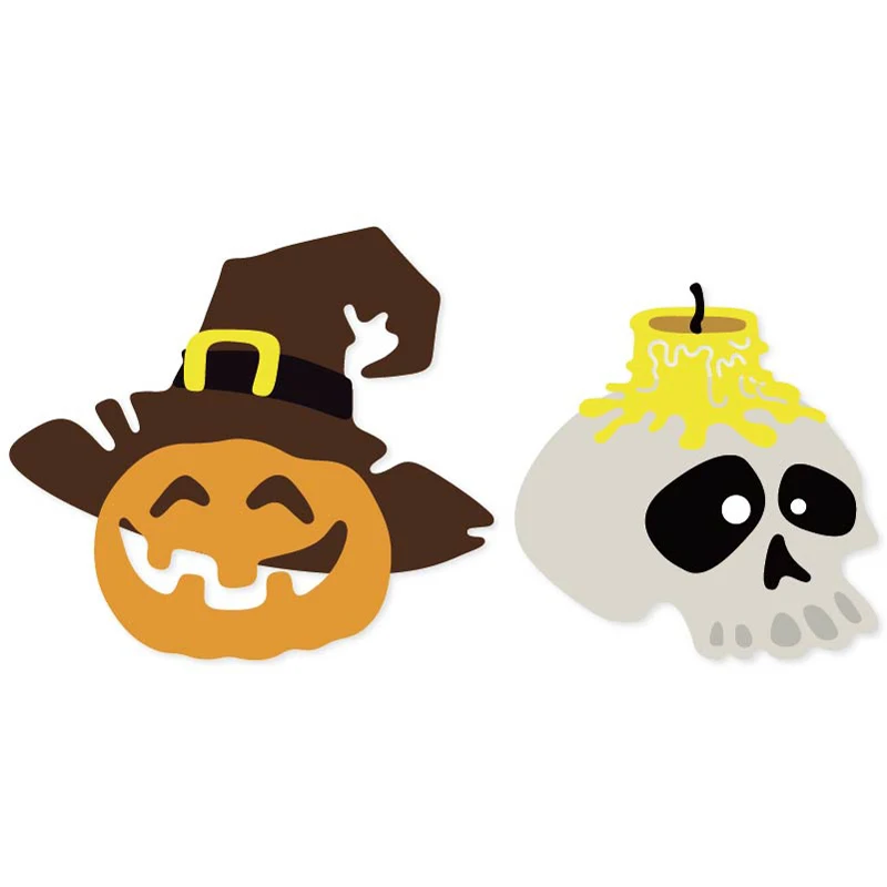 

Halloween Pumpkin Skull Candle Metal Cutting Dies Stencil for Scrapbooking Cards Making Craft dies Decorative Embossing Die Cuts