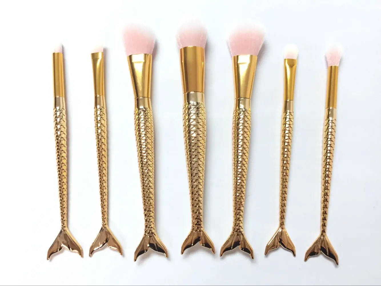 7pcs 100 Комплекты 10 шт., 7 шт., 5 шт./компл. милые Модные Русалка Макияж Кисти пудра Контур Красота Кисть - Handle Color: 7pcs
