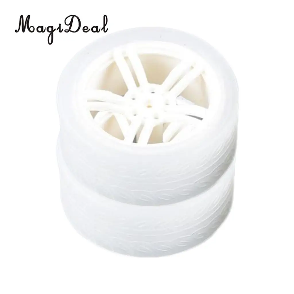 MagiDeal 2Pcs DIY Rubber Plastic Motor Wheel Tyre Tire for Smart Robot Car wheels Handmade Crafts RC Motor Car Parts Toys