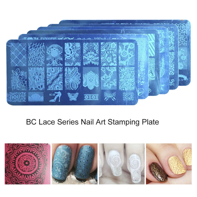 

Nail Tools Henna Transfer Blue Film Square Plate Small Transparent Scraper Stamp Set