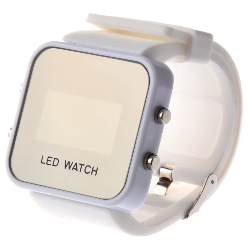

Mirror Men Lady LED Digital Sport Unisex Watch Gift Jelly(Only White Now)