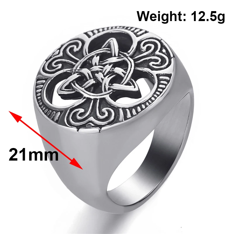 Серебряное титановое кольцо из нержавеющей стали ирландский кельтский узел кольца для мужчин и женщин винтажное панк-стиль ретро модное байкерское кольцо ювелирные изделия