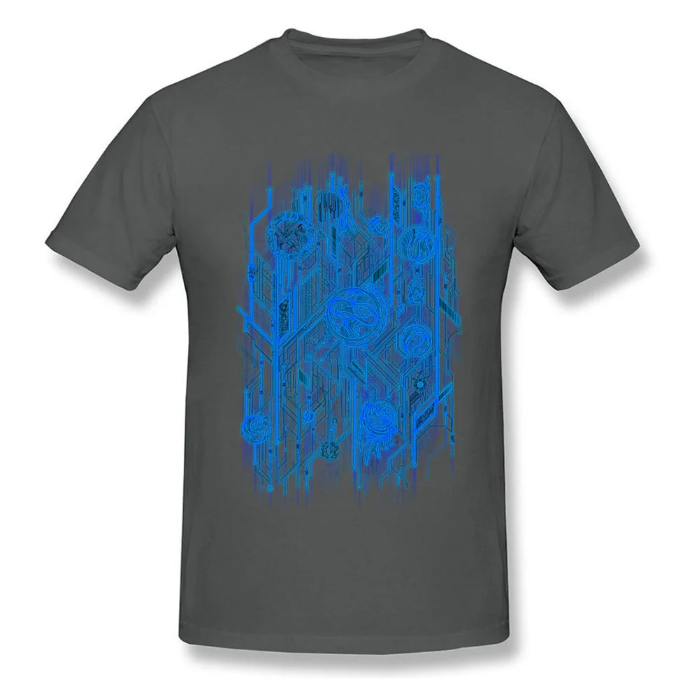 Zen Doodle Circuit Blue NEW YEAR DAY Pure Cotton Round Collar Tees Short Sleeve Funny T Shirt Fashionable Customized T-shirts Zen Doodle Circuit Blue carbon