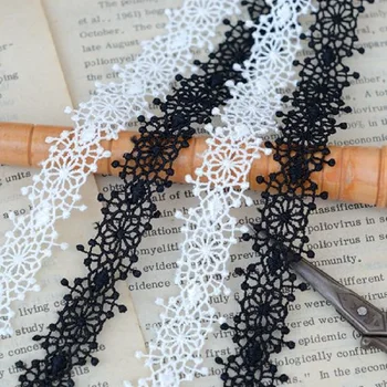 

Lace accessories Black white water soluble flower edge 2 cm wide H0202