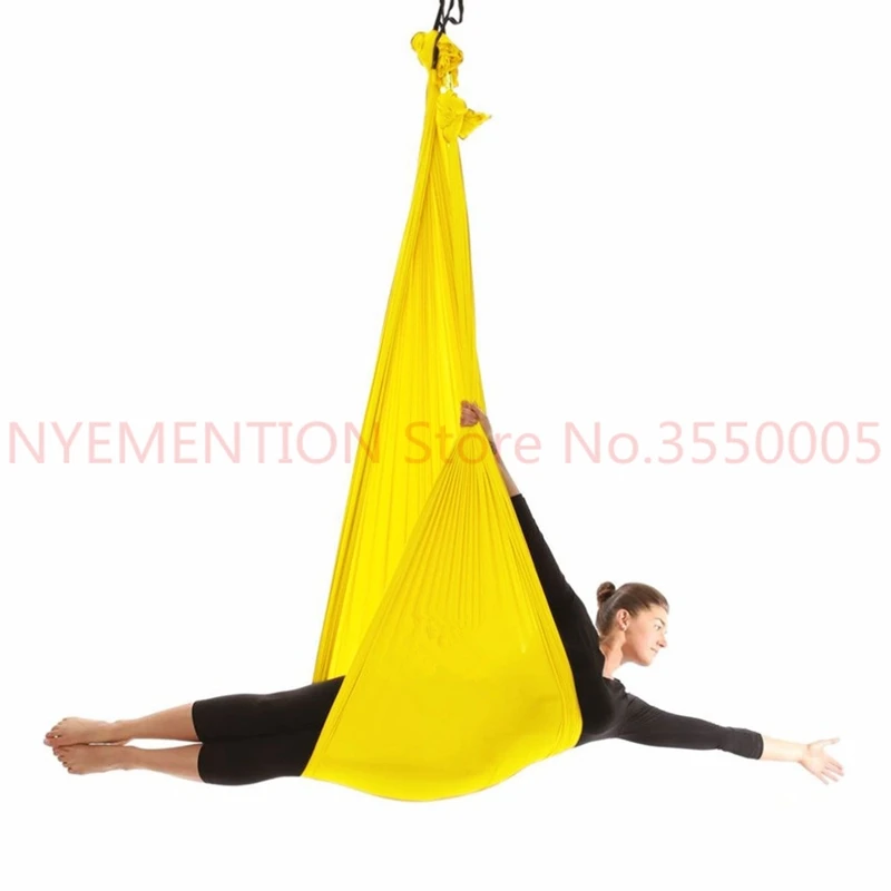 

6meter length Latest Multifunction flying Yoga Hammock Swing Trapeze Anti-Gravity Inversion Aerial Traction Device 5pcs