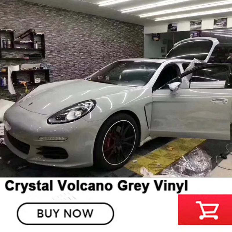 

Super Gloss Grey Vinyl Wrap Film With 3 Layer Gloss Volcano grey Car Wraps Covering Style Fame Will Size 1.52*20M/Roll
