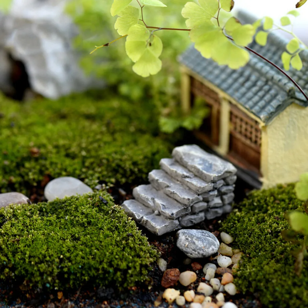 

1 PC Miniature Resin Bridge Stair Garden Fairy Ornament Flower Pot Plant Home Decoration Bonsai Craft,Curved Stairs