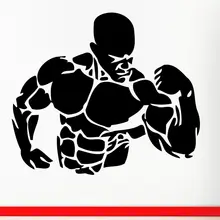Gym Sticker Fitness Decal Bodybuilding Posters Name Muscle Vinyl Wall Parede Decor 19 Color Choose Gym Sticker