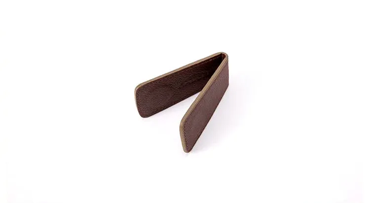 QOONG Для мужчин, кожаный магнитный зажим для денег Тонкий Мини купюры кошелек держатель Для женщин Кредитные ID-карты магнит в виде мультяшных зверей ML1-002 - Цвет: brown