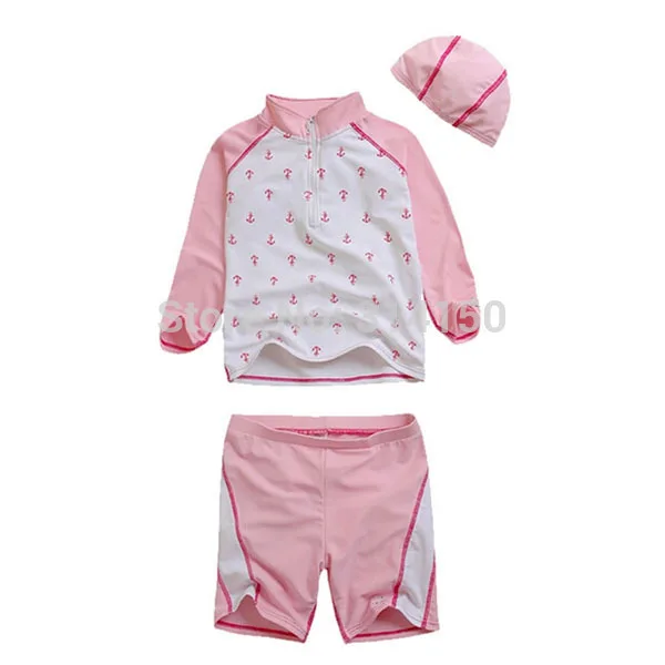 VIVOBINIYA/ ; детский купальный костюм для маленьких девочек; UPF50+ детский купальный костюм; комплект из 2 предметов; летний купальный костюм - Цвет: Розовый