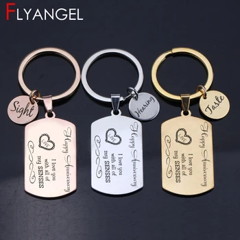 

Fashion Engraved Keychain Engraved Happy Anniversary Heart 5 Sense High Quality Car Key Tag For Couples Anniversary Keyring Gift