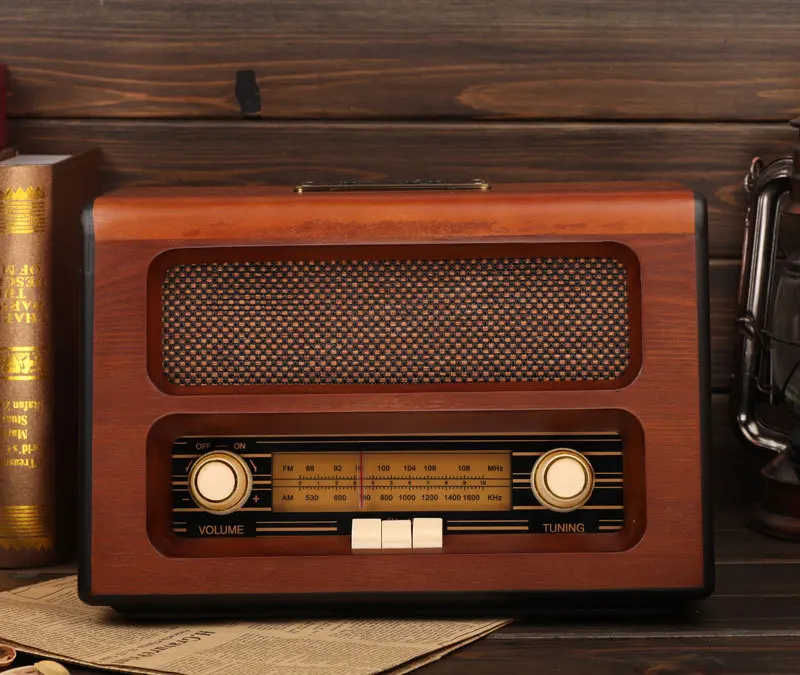 Alysea@ Tang Code Analog classical retro vintage antique table radios AM FM Radio USB Function ...
