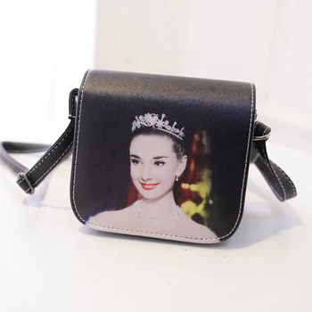 

200pcs/lot Fashion Women PU Leather Cat Wearing Glasses Print Messenger Bag 6 Style Small Mini Handbag