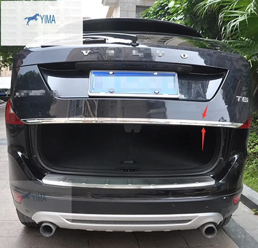 

Yimaautotrims For VOLVO XC60 2014 2015 2016 Rear Trunk Lid Cover Tailgate Trim Hatch Back Door Handle Molding Boot Garnish Strip
