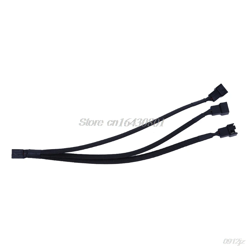 

High Quality 4 pin PWM Fan Cable 1 to 3 ways 1/2/5pcs Splitter Black Sleeved Extension Cable Connector #
