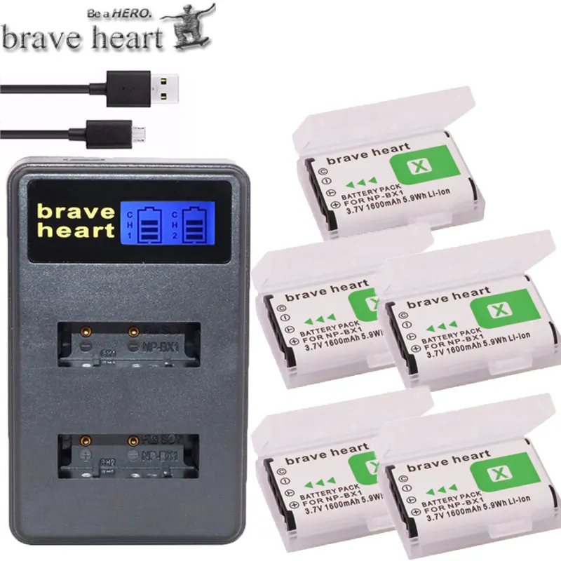6 шт. аккумуляторные блоки NPBX1 NP BX1 + зарядное устройство с двумя USB и ЖК дисплеем