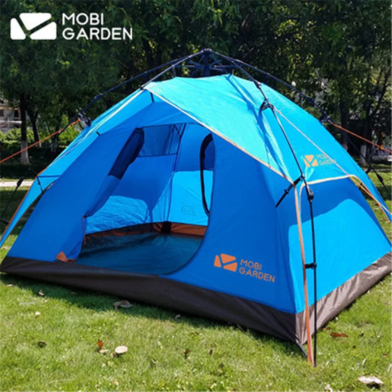 

MOBI GARDEN camping tent large space 3-4 people double-layer automatic open tourist tent 190T polyester waterproof family tent