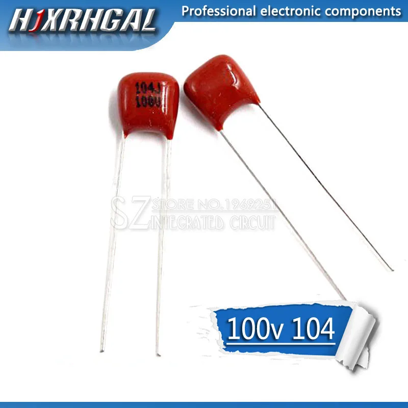 20 шт. 100V104J Pitch 5 мм 100NF 0 1 мкФ 100 в 104 CBB полипропиленовый пленочный конденсатор hjxrhgal |