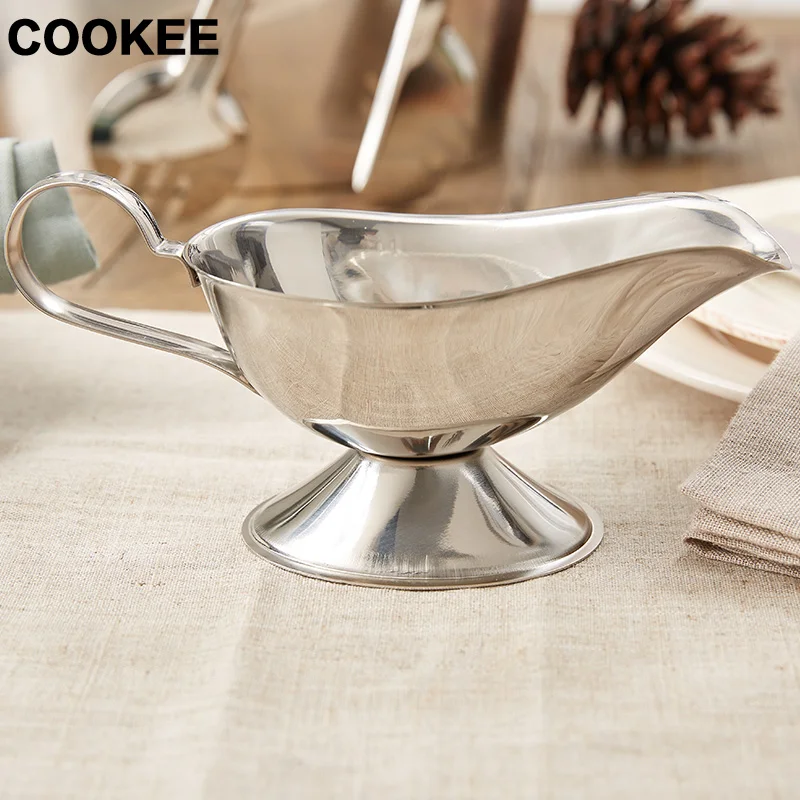 3/5/8 oz Silver Gravy Boats Stainless Steel Beefsteak Gravy Sauce Boat