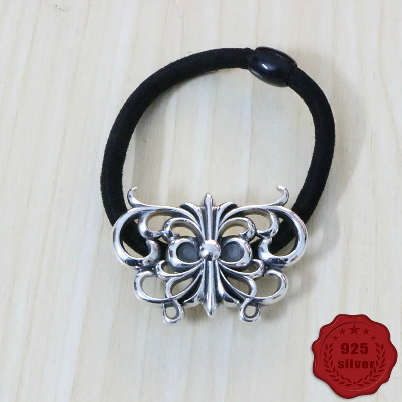 

925 sterling silver hair accessories headband fashion personality retro punk style hip-hop butterfly shape gift new hot sale