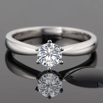 

Classic 1Ct Synthetic Diamant Ring Solid 585 White Gold Quality Can be Tested Valentine Birthday Gift Fulfilling Engagement Ring