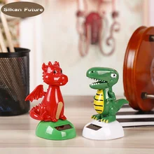 Автомобильный орнамент на солнечных батареях Танцующая качающаяся голова мультяшный динозавр кукла автомобильное украшение приборной панели Симпатичные авто аксессуары