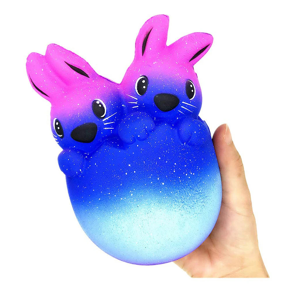 Милый Galaxy Dual Rabbit Squishies медленный рост Ароматические сжимающие детские игрушки подарок