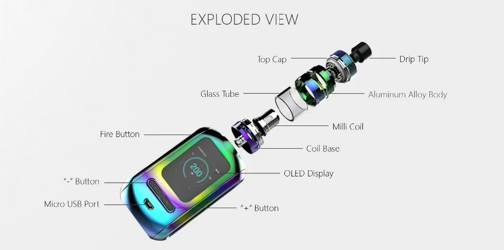 Original Kanger Ranger Kit 200W RANGER Box MOD Vape with 3.8ml RANGER TANK Kangertech E Cigarette Vaporizer Kangertech Kit 01 (4)