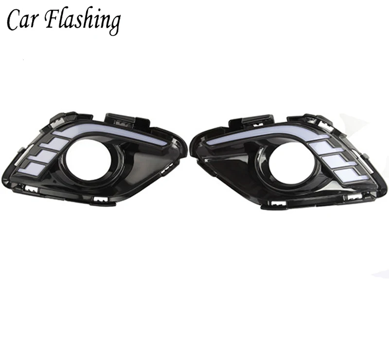 

Car Flashing 2pcs DRL For Mazda6 Atenza Mazda 6 2013 2014 2015 Daytime Running Lights fog lamp cover headlight 12V Daylight