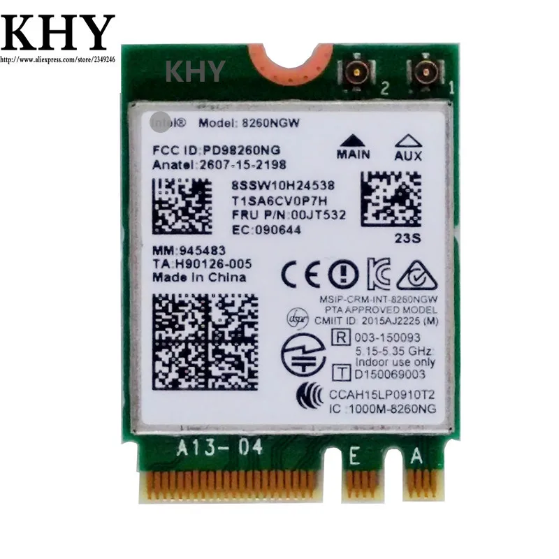 Original Dual Band 8260 NGW 00JT530 00JT532 para E460 THINKPAD-13 E560 L460 L560 P50 P50S P70 T460 T460P T460S T560 P40-YOGA X260