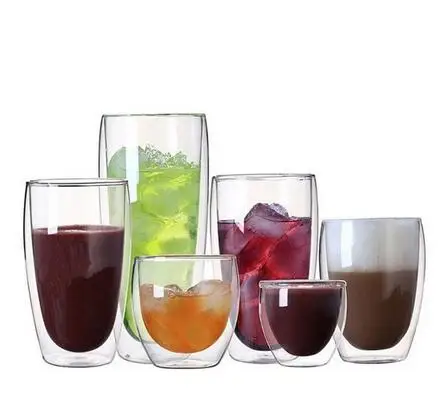 New 650ml/450ml/350ml/250ml Heat Resistant Double Wall Clear Glass Cup Tea Drinkware Drink Health Regimen Mug Coffee | Дом и сад