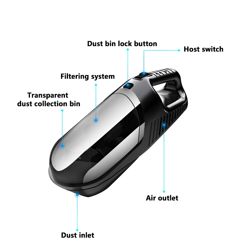 

220V 120W Auto Wireless Cordless Handheld Vacuum Cleaner Sweeper Lightweight Portable Wet/Dry Car Vaccum Cleaner Home Cleaning