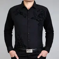 Ismen мужская рубашка с длинным рукавом Vetement HommeMale бизнес свободного покроя мода полный рукав формальные рубашки тонкий Masculina Camisa