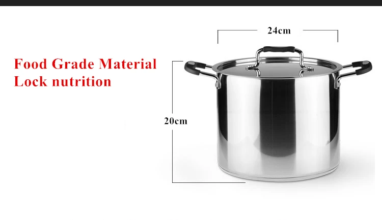 Высокое качество Нержавеющая сталь горшки 24*20 см 3-слойная зажатой База суп Panela большой Ёмкость подходит для газовых индукционная Плита