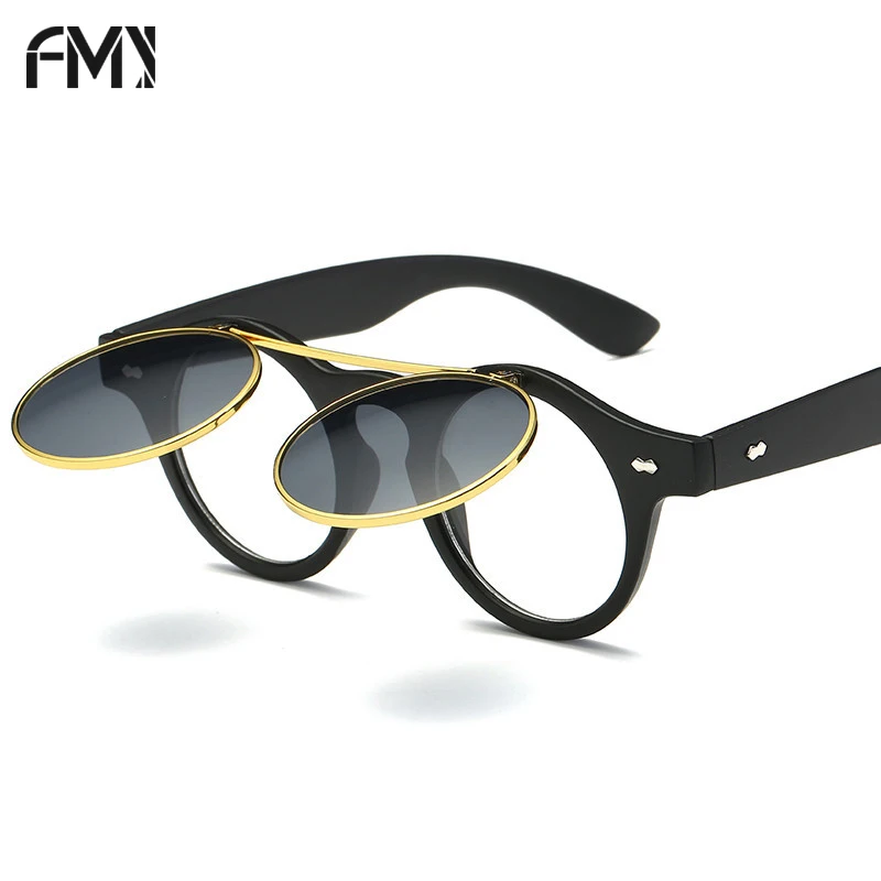 FMY Brand Designer Flip Up Sunglasses Men Polarized Coating Mirror