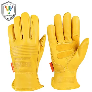 

OZERO Hunting Gloves Leather Genuine Sheepskin Motorcycle Motocross Motorbike Biker Racing Car Riding Moto Gloves Men 5011
