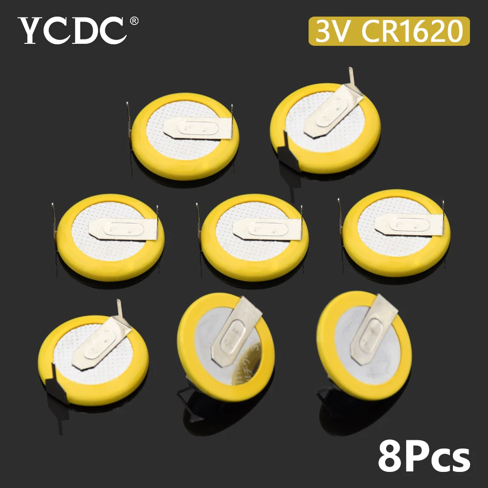 8pcs-3v-soldered-cr1620-battery-with-2-pins-for-main-board-remote