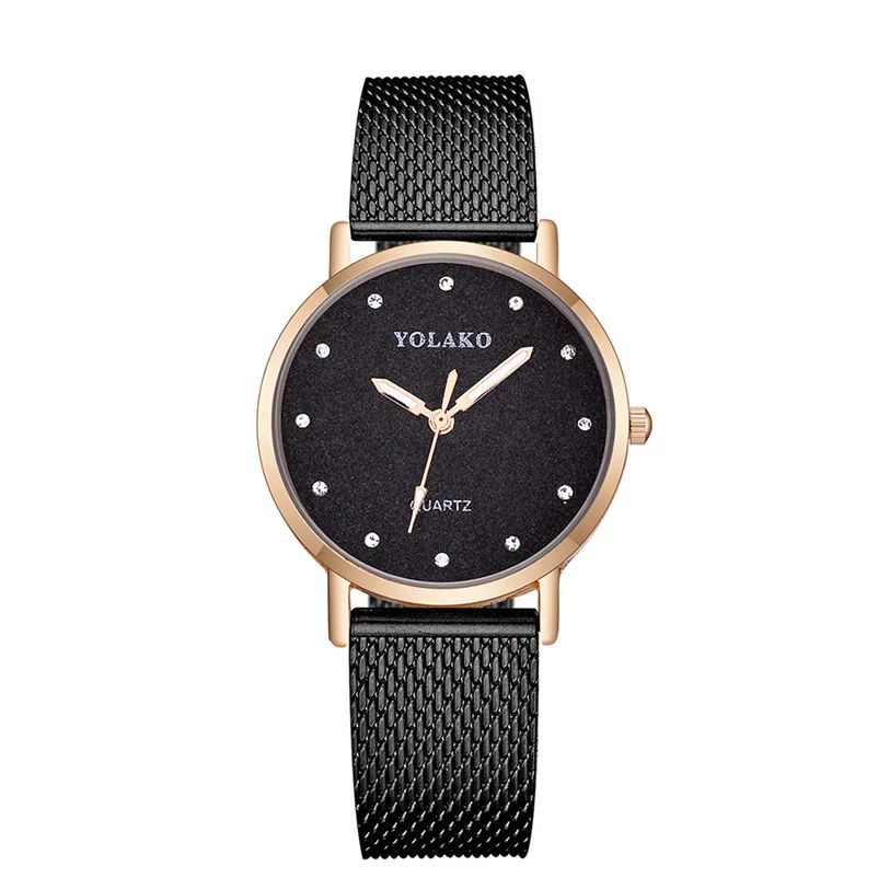 Fashion Women's Watches Simple casual watches Steel Mesh Band Alloy Analog Quartz Round Wrist Watch clock Reloj mujer Y27 (13)