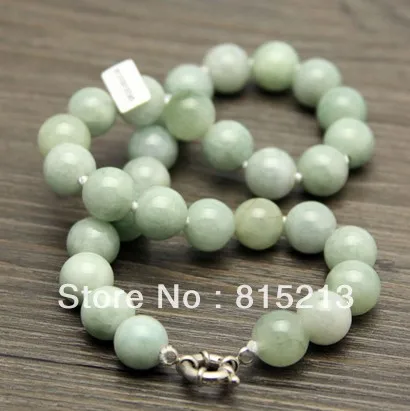 

ddh0024 Certificate Natural 13.5mm Beads Light Green Chinese Jade Necklace 28% Discount