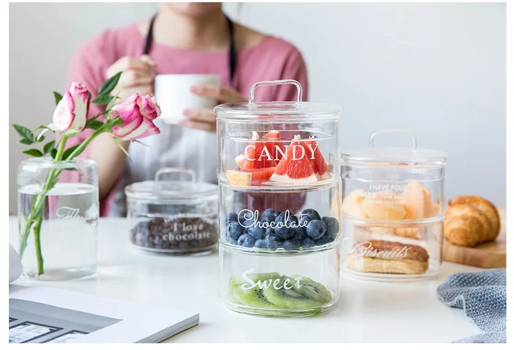 Скандинавские термостойкие стеклянные банки для хранения с крышкой Фламинго конфеты хранилище для мороженого бутылки кухня DIY салат прозрачная миска