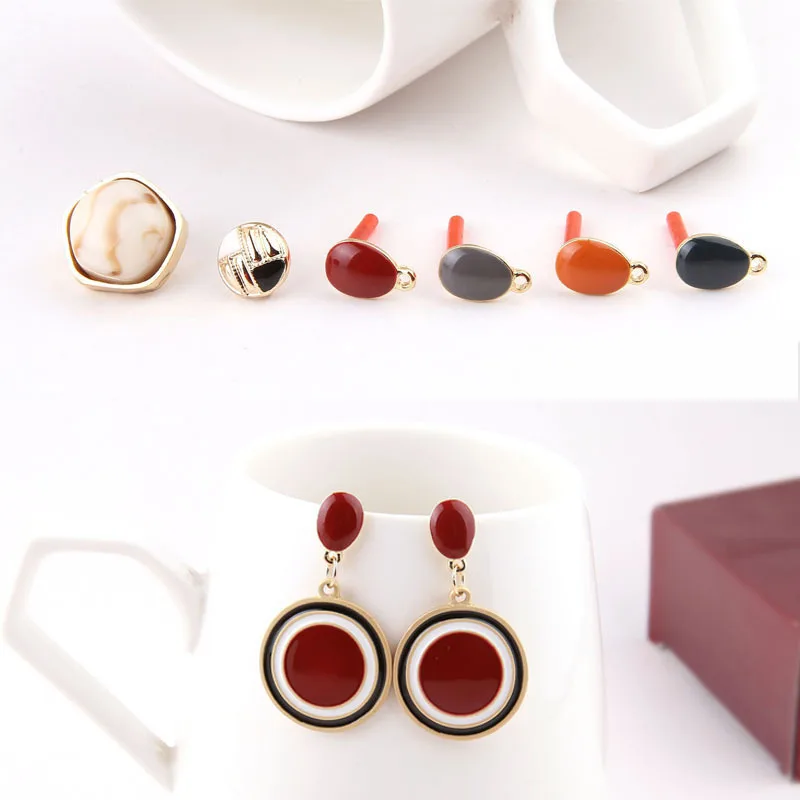 

4pcs Fashion Enamel Drop Earrings Pendant Charms Base Findings Diy Dangle Tassel Aretes Eardrop Make Jewelry Accessory C200