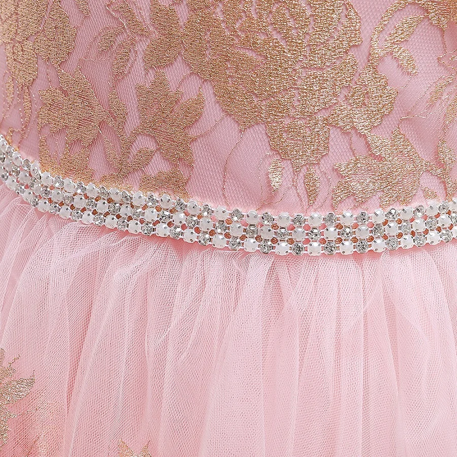 Фатиновое платье для первого причастия с цветочным узором для девочек, вечернее платье трапециевидной формы, вечерние платья подружки невесты для торжеств