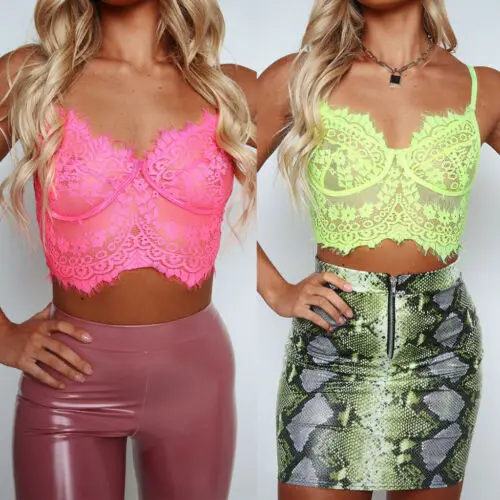 

Womens Sexy Lace Crop Top 2019 New Summer Ladies Bustier Tube Crop Tank Top Cami Tops Vest