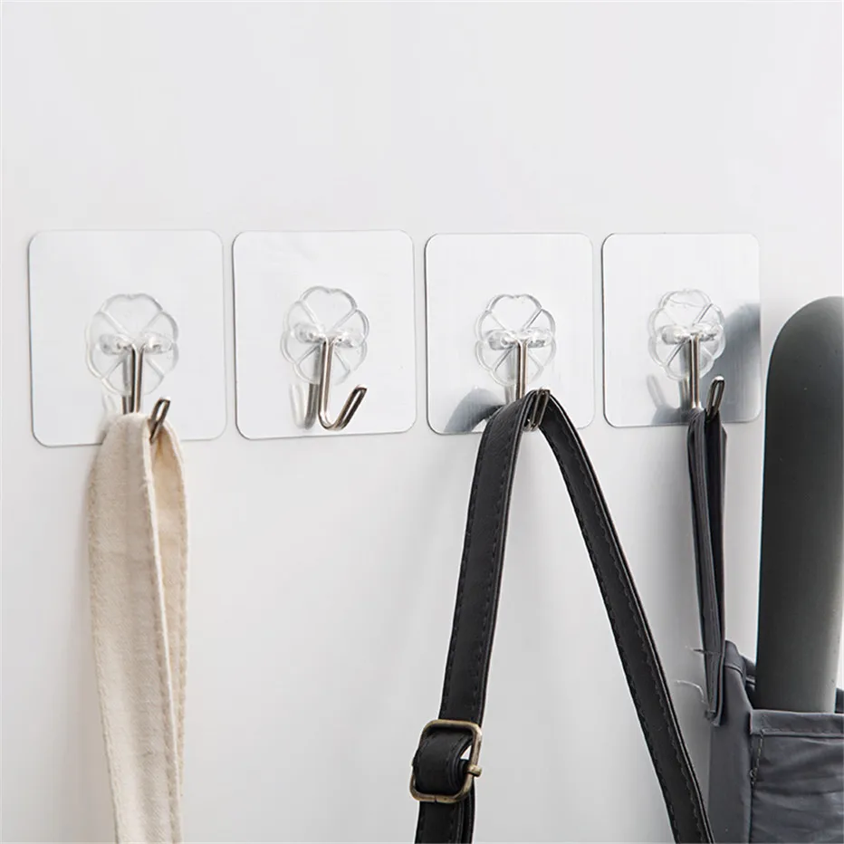 10PCS Bathroom and Kitchen Hooks Clover Reusable Self Adhesive Heavy Duty Waterproof Wall Hanger for Door Organizer1