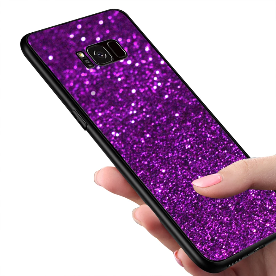 

Cover phone case For Samsung Galaxy S10 Lite S9 S8 S5 Neo Soft Silicone bags Funda Shinny Bling Gold Black Luxury