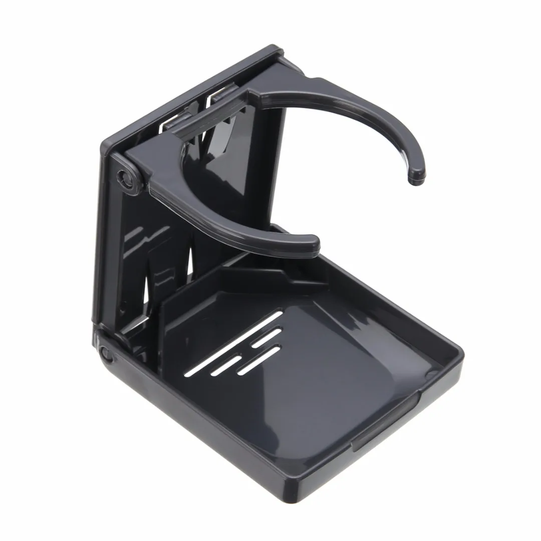 MAYITR Adjustable Folding Cup Holder Coffee Drink Bottle Stand Mount Universal for Car Boat RV Drinks Holder Black
