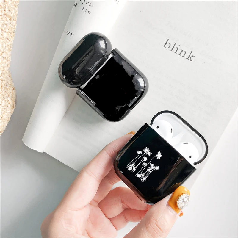 Милый чехол для Apple airpods с рисунком граффити цветы розы Bluetooth наушников Airpods черный